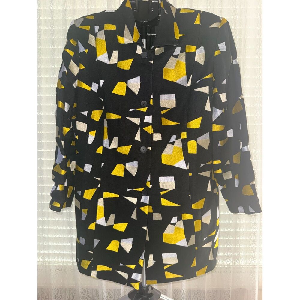 Vintage Nygard Collection embroidered geometric 80s 90s Retro Blazer